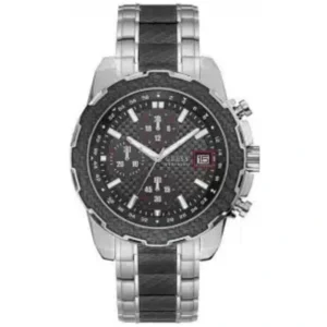 GUESS W1046G2 GENTS Watch – GREY MULTIDIAL with DATE, BLUE TWO-TONE CASE & STEEL CHAIN Design - Image 1