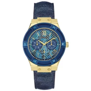 GUESS W0289L3 LADIES Watch – BLUE MULTIDIAL with GOLDEN BEZEL, BLUE CASE & BLUE STRAP Design - Image 1