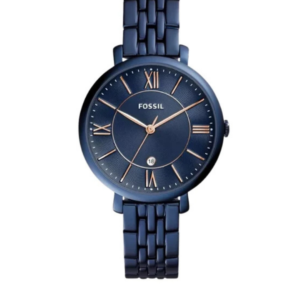 FOSSIL ES4094 JACQUELINE LADIES' WATCH BLUE STAINLESS STEEL & NAVY BLUE DIAL - Image 1