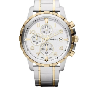 FOSSIL FS4795 DEAN MEN'S WATCH – TWO-TONE STAINLESS STEEL & SILVER DIAL - Image 1