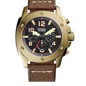 FOSSIL FS5065 MODERN MACHINE MEN'S CHRONOGRAPH QUARTZ WATCH – BLACK/GOLD DIAL, 45MM - Image 1