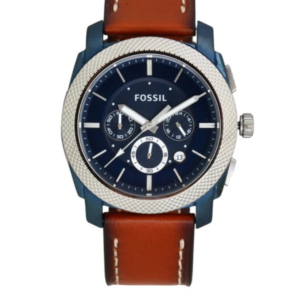 FOSSIL FS5232 MACHINE MEN'S CHRONOGRAPH QUARTZ WATCH – BLUE DIAL, 45MM - Image 1