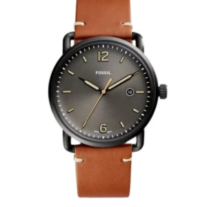 FOSSIL FS5276 COMMUTER MEN'S WATCH BROWN LEATHER STRAP & BLACK DIAL - Image 1