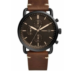 FOSSIL FS5403 COMMUTER MEN'S CHRONOGRAPH WATCH BROWN LEATHER STRAP & BROWN DIAL - Image 1