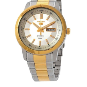 SEIKO 5 SNKN58K1 WHITE DIAL AUTOMATIC TWO-TONE STAINLESS STEEL MEN'S WATCH - Image 1