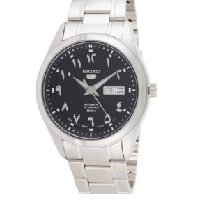 SEIKO 5 SNKP21J1 BLACK ARABIC DIAL AUTOMATIC STAINLESS STEEL MEN'S WATCH - Image 1