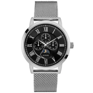 GUESS W0871G1 GENTS Watch – WHITE MULTIDIAL with DAY & DATE, ALL ROSE GOLD CASE & HALF MESH CHAIN Design - Image 1