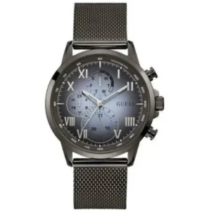GUESS W1310G3 GENTS Watch – BLUE & GREY MULTIDIAL with ALL GUNMETAL CASE & GUNMETAL STEEL CHAIN Design - Image 1