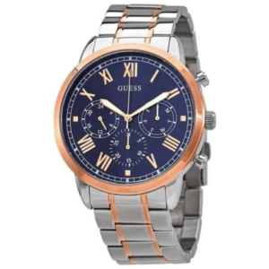GUESS W1309G4 GENTS Watch – BLUE MULTIDIAL with ROMAN NUMERALS & TWO-TONE STAINLESS STEEL CHAIN Design - Image 1