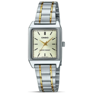 Casio LTP-V007SG-9EUDF LADIES Watch – GOLDEN DIAL with Premium TWO TONE SQUARE Design - Image 1