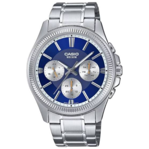 Casio MTP-1375D-2A1VDF GENTS Watch – BLUE DIAL with Premium SILVER MULTIDIAL Design - Image 1