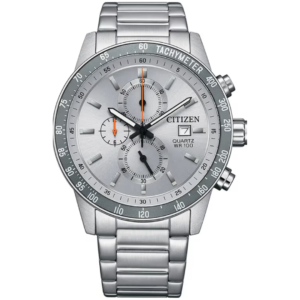Citizen AN3688-58H GENTS Watch – GREY DIAL CHRONOGRAPH with Premium ALL SILVER CHAIN Design - Image 1