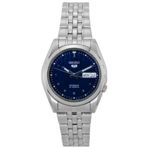 Seiko SNK357K1 GENTS Watch – BLUE DIAL with Premium ALL SILVER CHAIN Design - Image 1