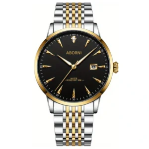 FITRON F9497M Men's Watch – Two-Tone Golden Finish, Black Dial, Precision Quartz - Image 1