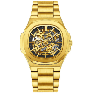 FITRON F9499M Gents Watch – All Golden Finish, Blue Dial, Quartz Day & Date - Image 1