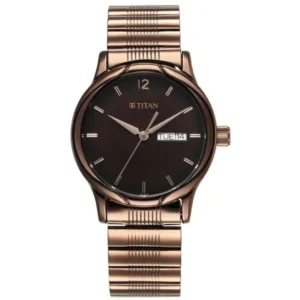 FITRON F9505M Gents Watch – Brown Finish, Brown Dial, Quartz Date - Image 1