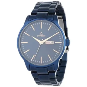 FITRON F9497M Men Watch – Rose Gold Finish, Blue Dial, Quartz Date - Image 1