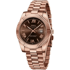 FITRON SS1904002M Gents Watch – Rose Gold, Brown Dial, Rolex-Style Quartz Movement - Image 1