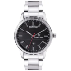 DANIEL KLEIN DK 1.12215-3 GENTS Watch – STAINLESS STEEL CASE & BRACELET, BLACK DIAL - Image 1