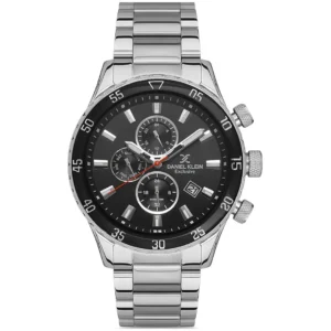DANIEL KLEIN DK 1.12732.1 GENTS Watch – STAINLESS STEEL CASE & CHAIN, BLACK DIAL CHRONOGRAPH Design - Image 1