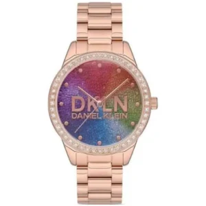 DANIEL KLEIN DK 1.12565.2 LADIES Watch – ROSE GOLD CASE, STONE BEZEL & MULTI-COLOR DIAL QUARTZ Design - Image 1