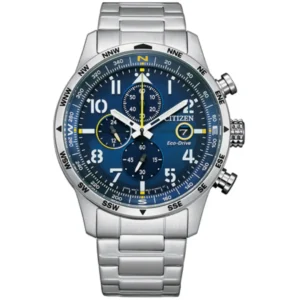 CITIZEN ECO-DRIVE CA0790-83L GENTS Watch – SOLAR CHRONOGRAPH BLUE DIAL with DATE, SOLID STEEL CASE & STAINLESS STEEL CHAIN Design - Image 1