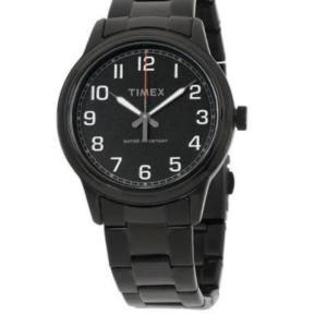 TIMEX NEW ENGLAND MEN’S BLACK STAINLESS STEEL BRACELET QUARTZ WATCH TW2R36800 – APPROX. 34MM DIAL - Image 1
