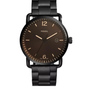 FOSSIL MEN’S BLACK STAINLESS STEEL BRACELET QUARTZ WATCH FS5277 – 42MM - Image 1