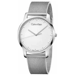 CALVIN KLEIN K2G2G126 GENTS Watch – SWISS MADE MINIMALIST SILVER-WHITE DIAL, POLISHED STEEL CASE & STAINLESS STEEL MESH BRACELET Design - Image 1