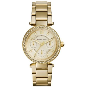 MICHAEL KORS MK6056 LADIES Watch – PARKER OVERSIZED EMERALD GREEN DIAL, SUB-SECOND, CRYSTAL PAVE BEZEL & GOLD TONE STEEL BRACELET Design - Image 1