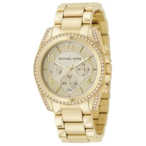 MICHAEL KORS MK5166 LADIES Watch – PARKER CHRONOGRAPH GOLD DIAL, CRYSTAL PAVE BEZEL & GOLD TONE STAINLESS STEEL BRACELET Design - Image 1