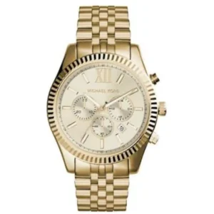 MICHAEL KORS MK8281 GENTS Watch – LEXINGTON CHRONOGRAPH CHAMPAGNE GOLD DIAL, ALL GOLD TONE STEEL CASE & BRACELET Design - Image 1