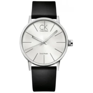 CALVIN KLEIN K7621192 GENTS Watch – SWISS MADE MINIMALIST WHITE DIAL, SILVER & WHITE HANDS, POLISHED STEEL CASE & MESH BRACELET Design - Image 1