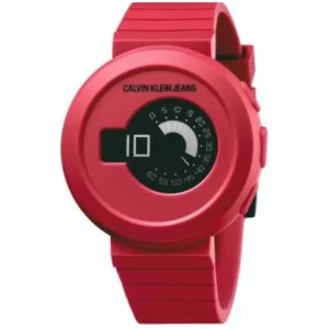 CALVIN KLEIN KAN51XU1 GENTS Watch – SWISS MADE SPORT-LUXURY BLACK DIAL, VIBRANT RED ACCENTS & HIGH-PERFORMANCE RED STRAP Design - Image 1