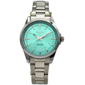 OMAX ACB112I004 LADIES Watch – BLUE DIAL, ALL SILVER STAINLESS STEEL CASE & CHAIN, QUARTZ MOVEMENT - Image 1