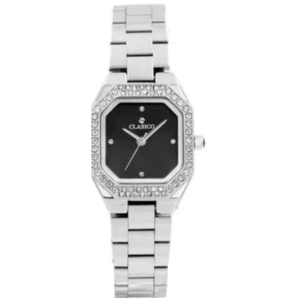 OMAX SQ-CS0101P23S1 Ladies Watch – All Silver Chain, Black Dial, Quartz Movement - Image 1
