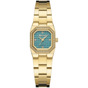 OMAX SQ-CS010TTIS3 Women Watch – Two-tone Golden & Silver Chain, Blue Dial, Quartz Movement - Image 1