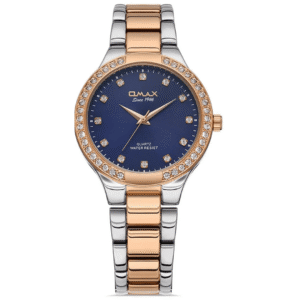 OMAX JSS016N004 Women Watch – Golden Chain, Blue Dial, Quartz Movement - Image 1