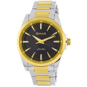OMAX ACB111N012 Men Watch – Two-Tone Golden Silver, Black Dial, Quartz Movement - Image 1