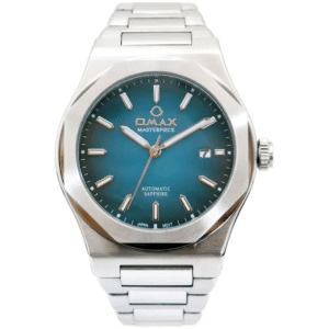 OMAX ACB105S101 Men Watch – Silver Chain, Green Dial, Quartz Movement - Image 1