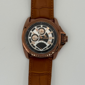ARCHI A5848M ROSE GOLD BROWN DIAL LEATHER STRAP MEN'S WATCH - Image 1