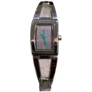 RENOVA R134-507L LADIES Watch – GREY DIAL, GREEN HANDS, ALL-SILVER STAINLESS STEEL CASE & CHAIN, QUARTZ MOVEMENT - Image 1