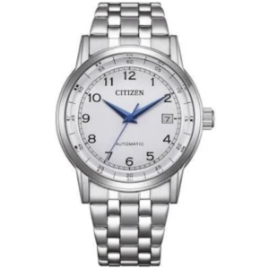 CITIZEN NJ0210-56A GENTS Watch – CRISP WHITE DIAL, STAINLESS STEEL CASE & CHAIN, DATE DISPLAY, IN-HOUSE AUTOMATIC MOVEMENT - Image 1
